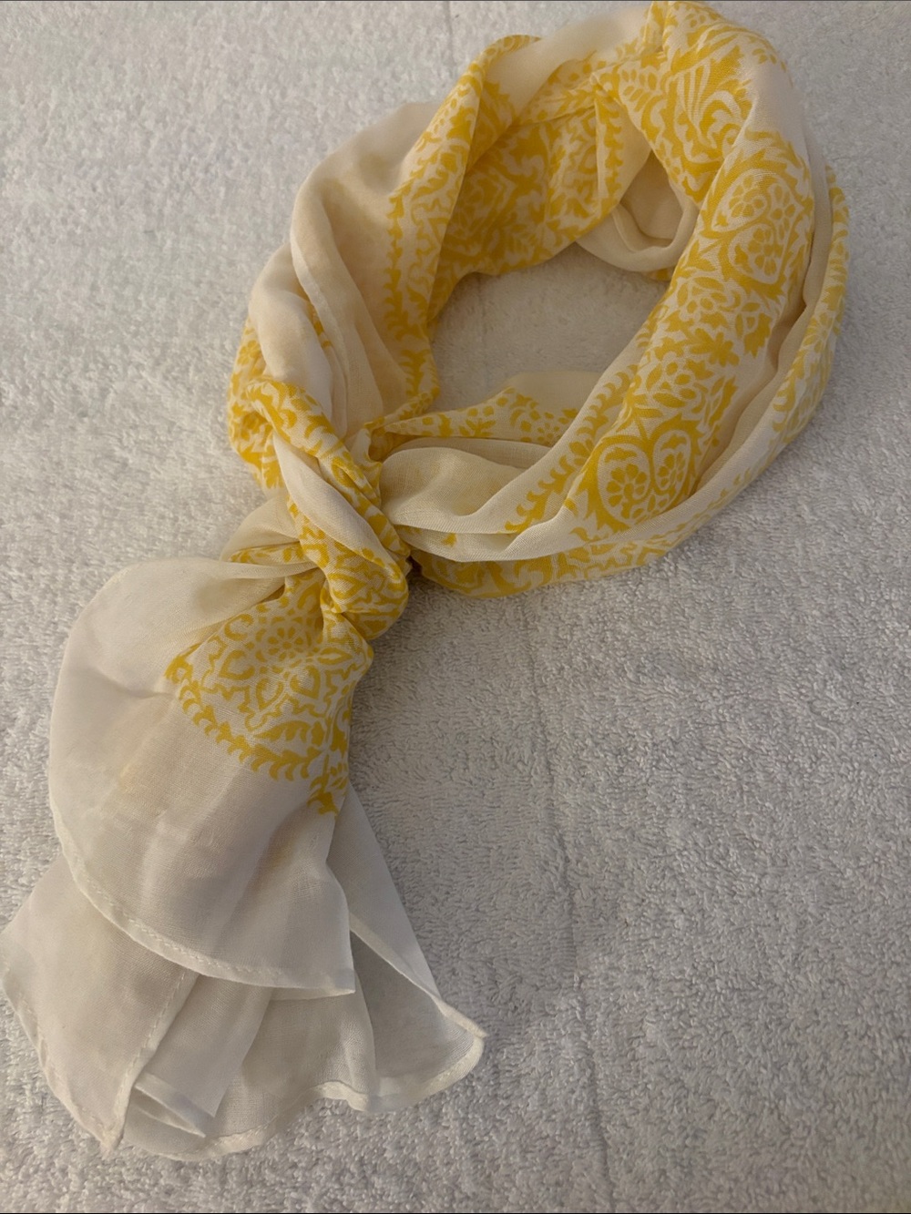 GAP Yellow and Cream Printed Lightweight Scarf